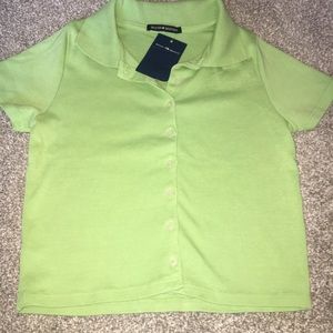 A caroline button up crop top